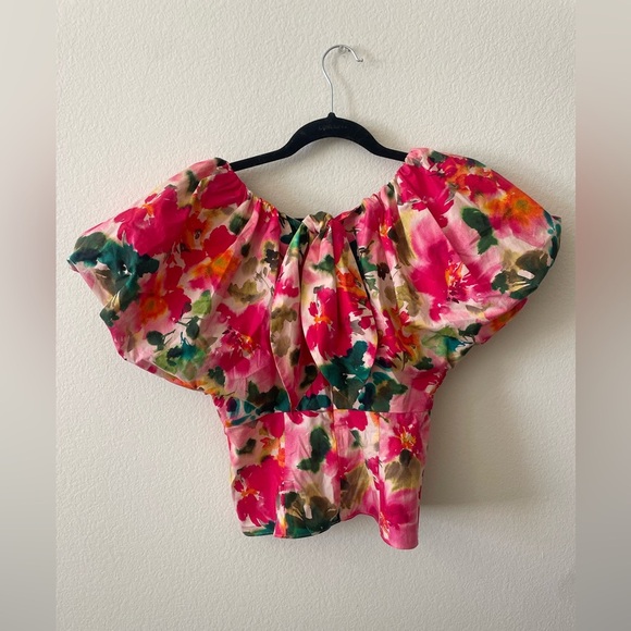 J. Crew colorful Cecily top in floral stretch cotton poplin blend - Picture 6 of 6